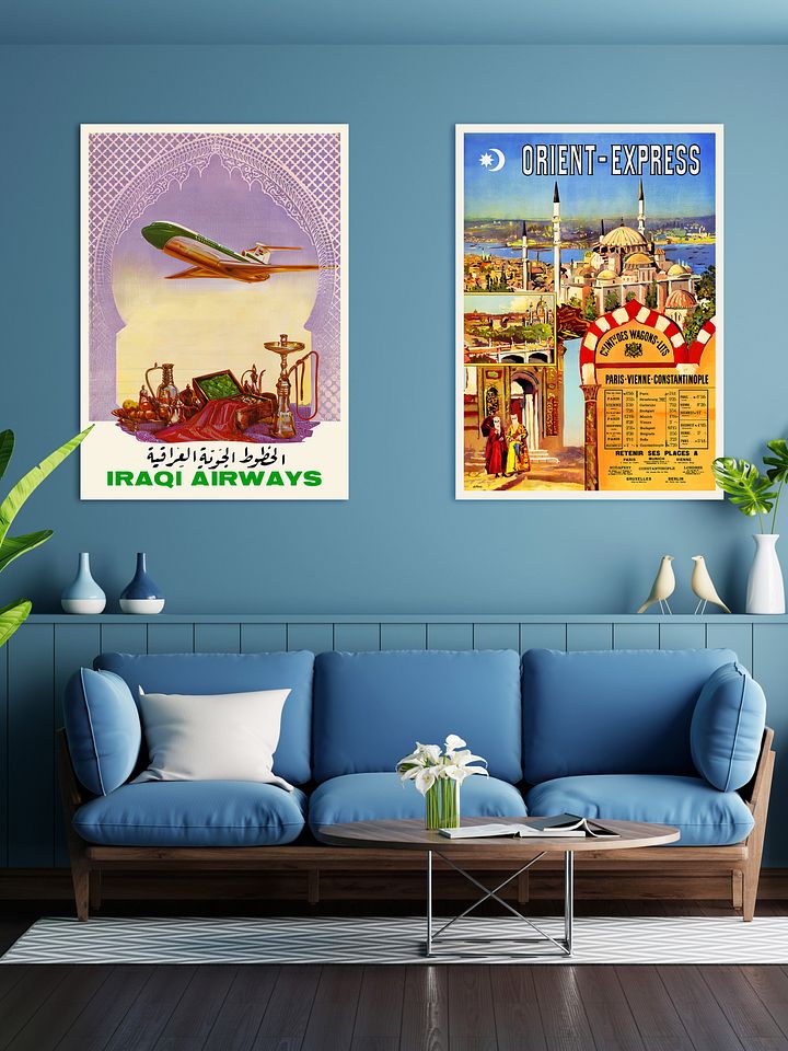 Iraqi Airways. Baghdad Iraq. Middle East 1966 — Retro vintage travel poster. Retro travel art, retro travel wall art product image (2)
