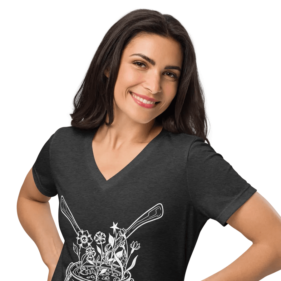 Henbane Coven Crest Bella+Canvas Women's Relaxed V-Neck T-Shirt product image (10)
