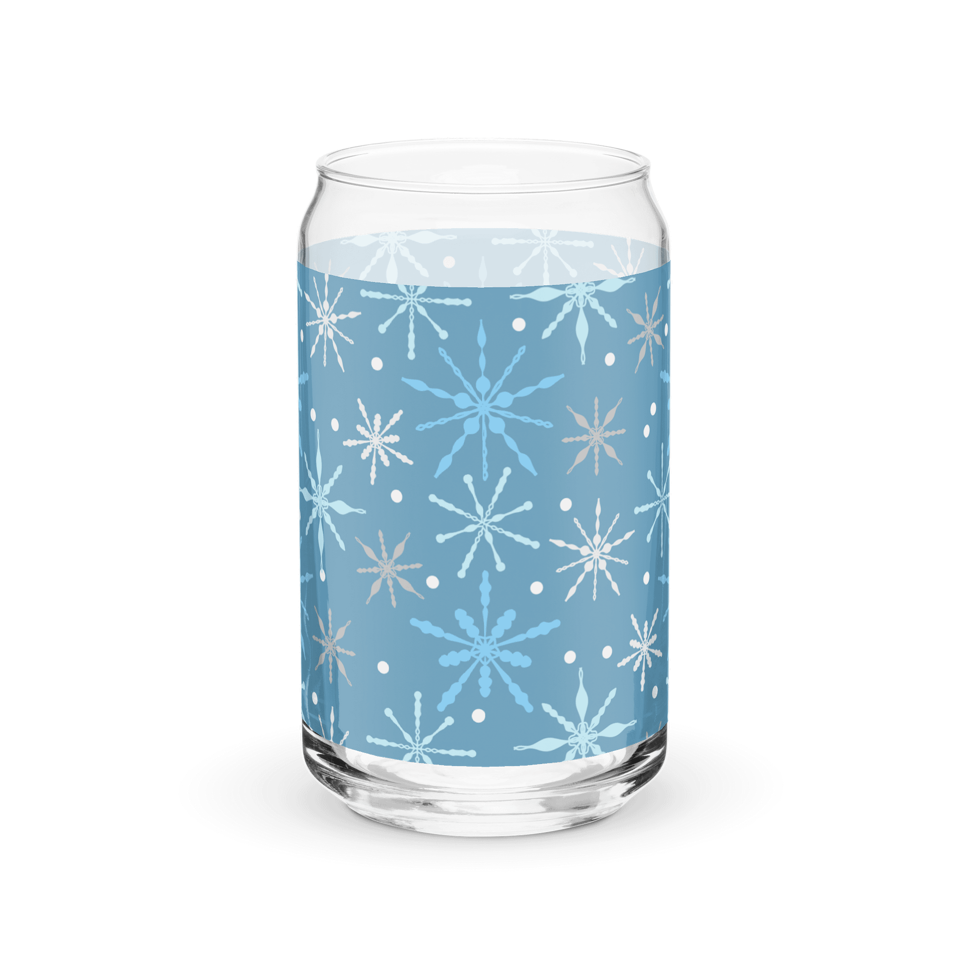 Snowflakes Pattern in Light Blue Glass Tumbler product image (3)