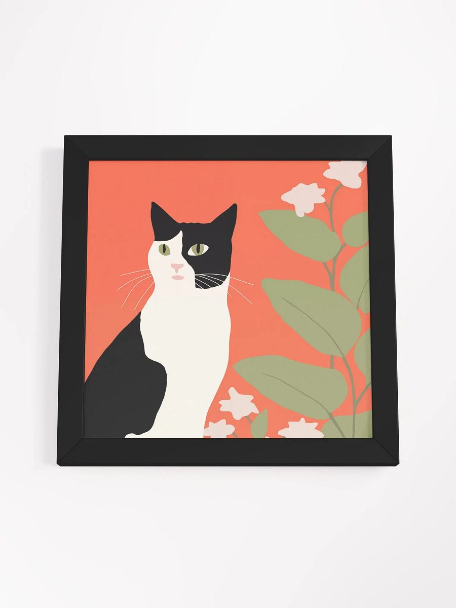 Minimalist Cat and Plant Framed Poster product image (37)