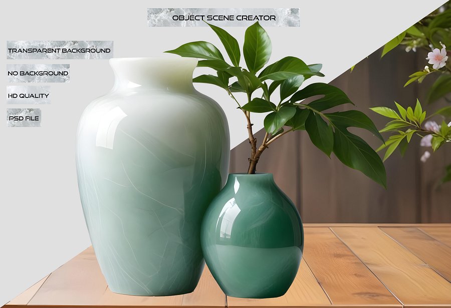 Jade Signature – Duo of Jade Vases PNG product image (2)