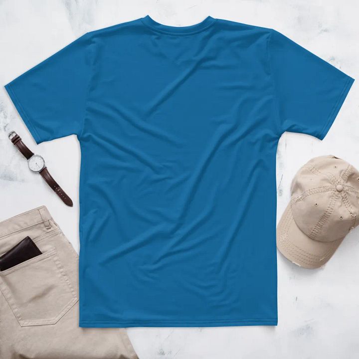 Plain Atlantic Blue True Summer Men's Crewneck Polyester Heavyweight Premium T-Shirt by Treasure Pie product image (2)