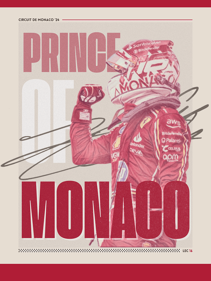 Charles Leclerc Monaco GP 2024 | Printable Poster product image (2)