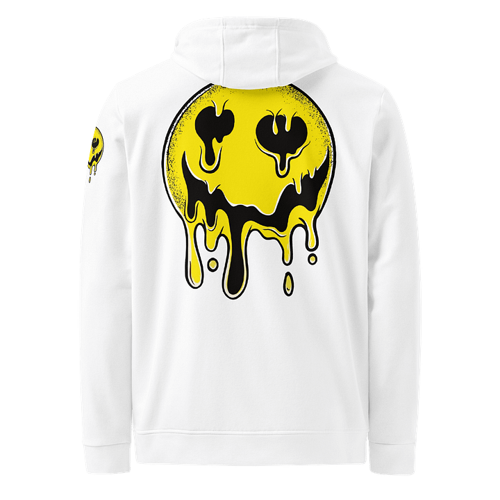 Melting Smiley Fleece Hoodie White product image (1)