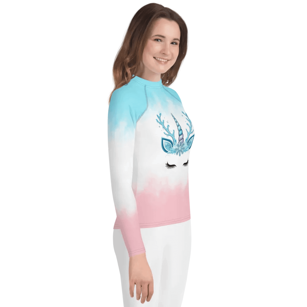 Enchanted Antler Unicorn Youth Rash Guard product image (5)