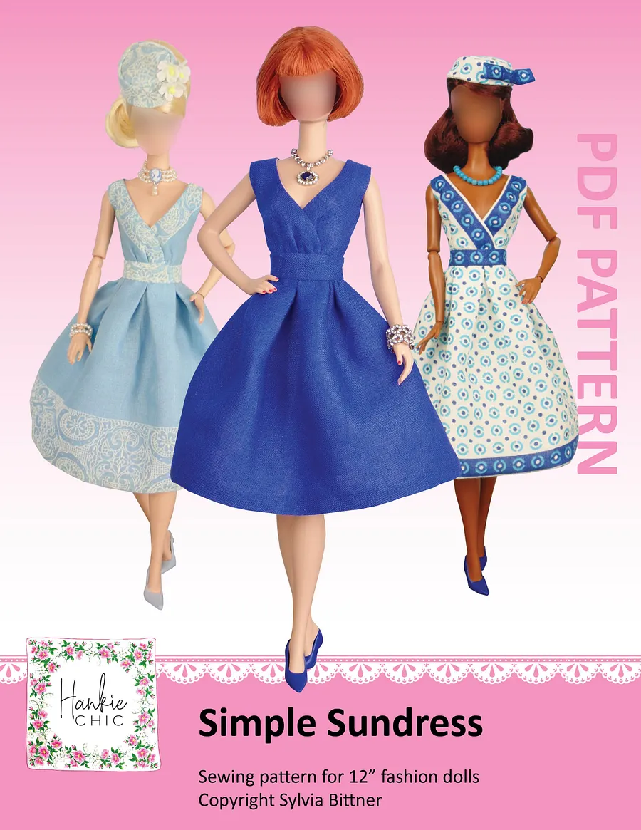 Simple Sundress sewing pattern for 12" fashion dolls product image (1)