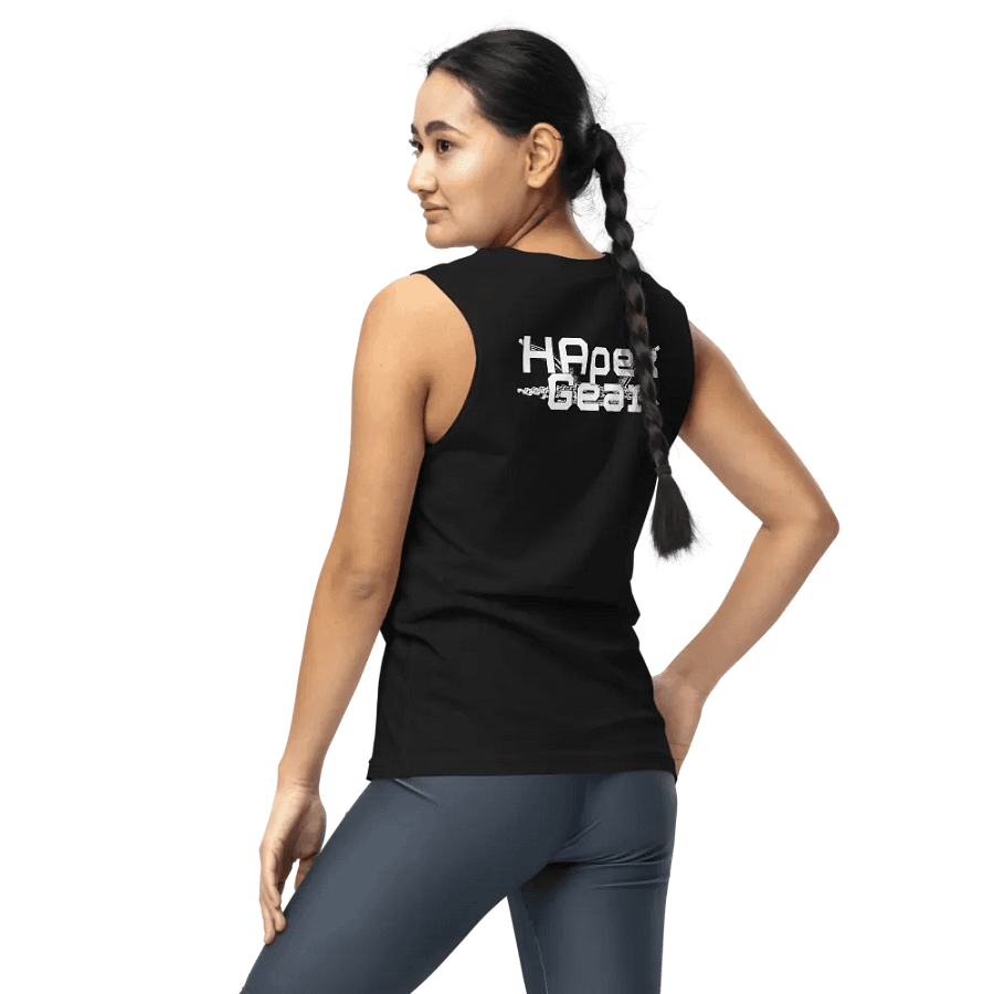 Muscle Tank - Embroidered - White HApex Gear Black Logo product image (9)