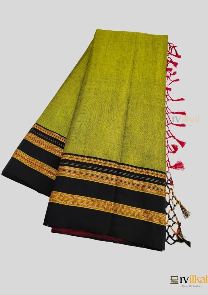 Yellow Black Gayathri Handloom Ilkal Saree product image (1)