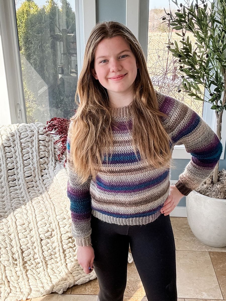 Athabasca Falls Children's Pullover Crochet Pattern product image (7)