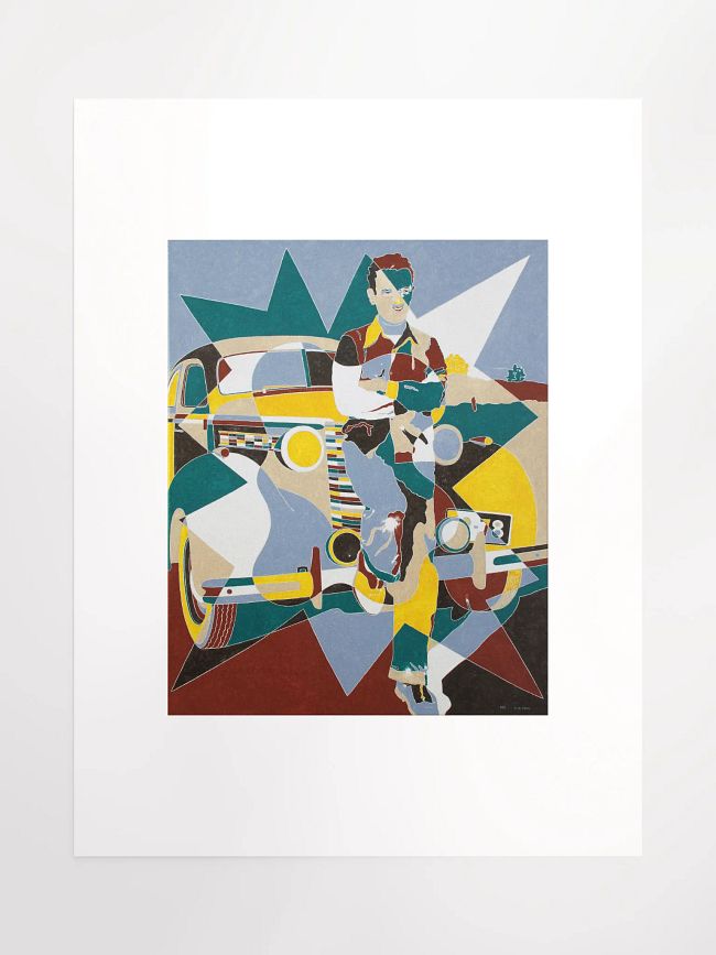 Biomorphic lines, zig zags, and classic cars