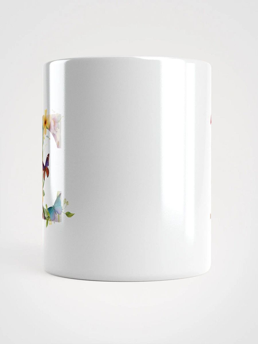 Letter E Monogram Floral Fantasy White Glossy Mug product image (15)