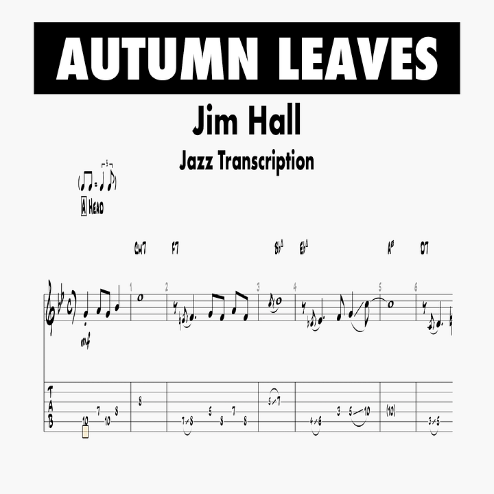 (Transcription PDF) Autumn Leaves - Jim Hall 1972, Alone Together product image (1)