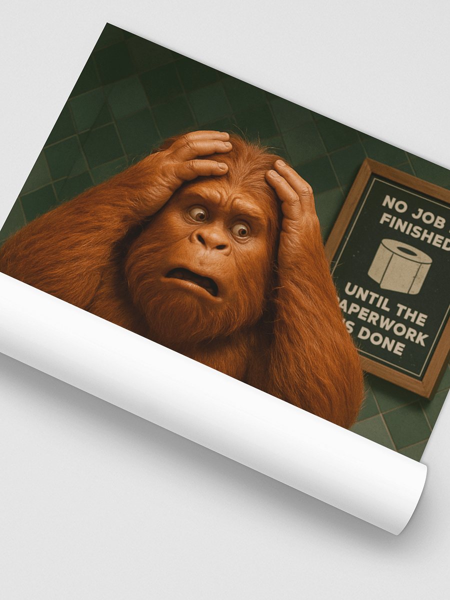 "Bigfoot's Worst Nightmare" – Funny Bathroom Wall Art Poster product image (3)