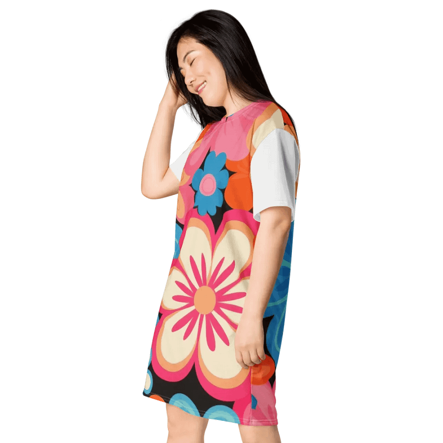 Retro Floral Fantasy T-Shirt Dress product image (7)