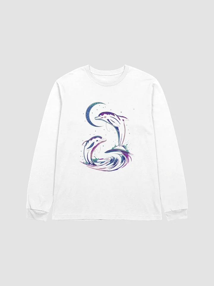 Moonlit Dolphin Dance Long Sleeve T-Shirt product image (2)