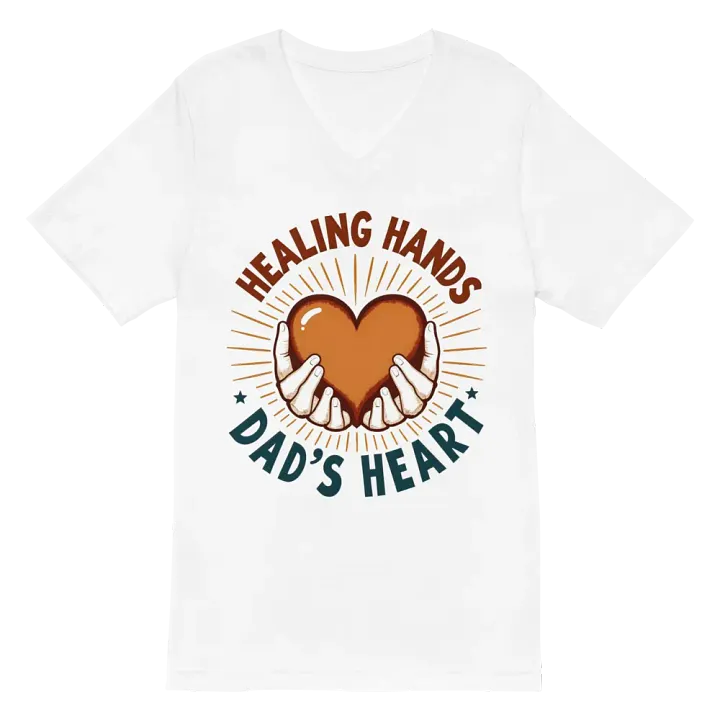 Healing Hands Dad's Heart V-Neck Tee product image (2)