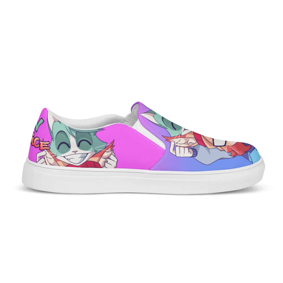 Cyan Teasing Alice's Ears Women Slip-On Canvas Shoes product image (10)