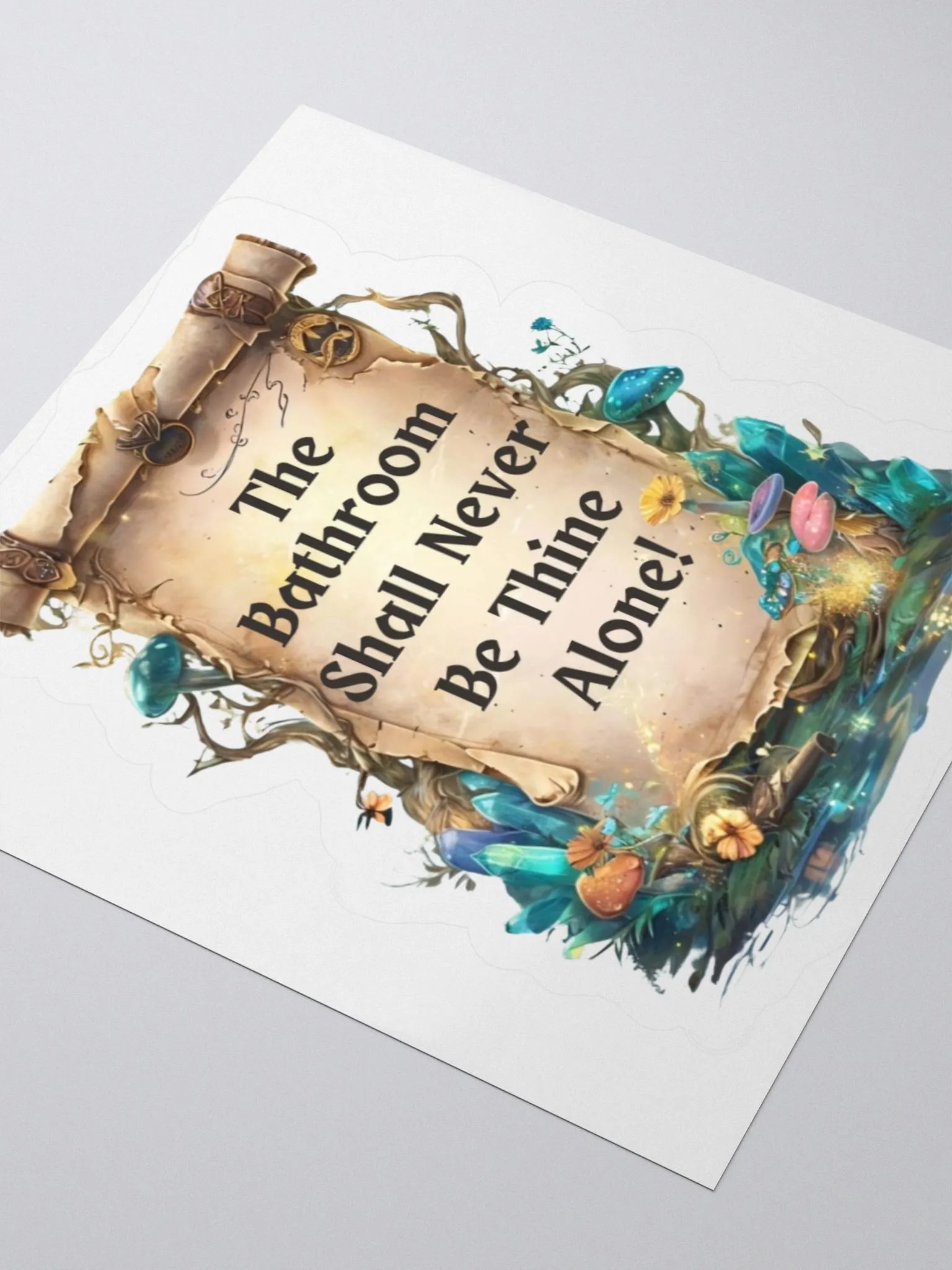 The Bathroom Shall Never Be Thine Alone – Funny Mom Sticker, Fairytale Parenting Humor, Relatable Mom Life Decal product image (8)