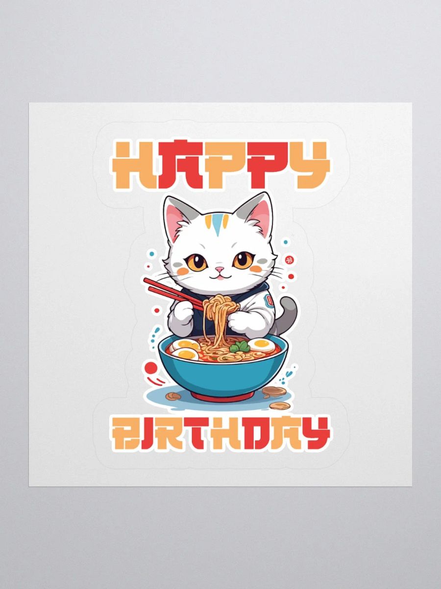 Happy Birthday (Cat With Noodles) Sticker product image (1)