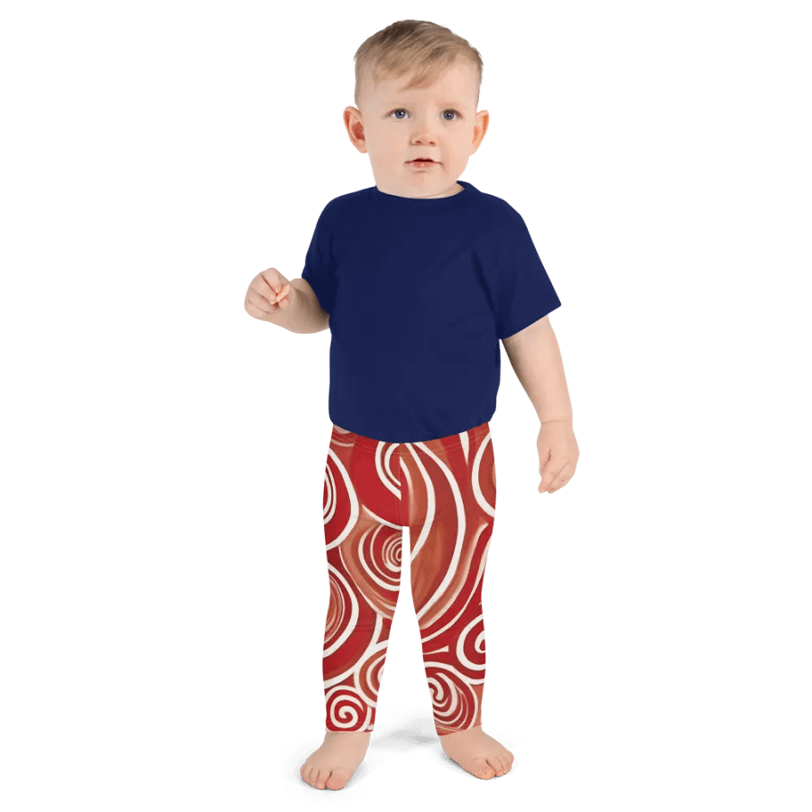 Funky Cherry Swirls Liquid Tie-Dye Kid's and Toddler's Leggings product image (8)