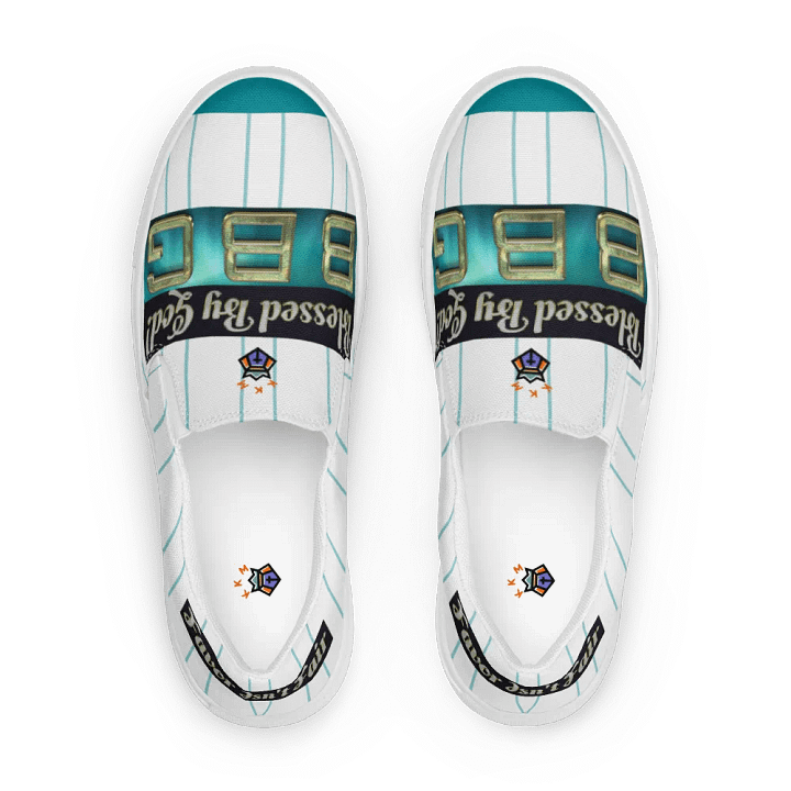 BBG Light Green Striped Men's Slip Ons product image (1)