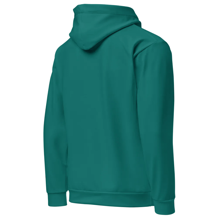 Plain Deep Sea Green Light Summer Unisex Recycled Polyester Heavyweight Premium Hoodie by Treasure Pie product image (4)