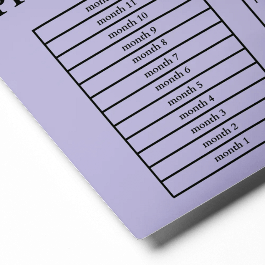 HIGHFALUTIN ANNUAL RENT TRACKER (black design 10) product image (2)