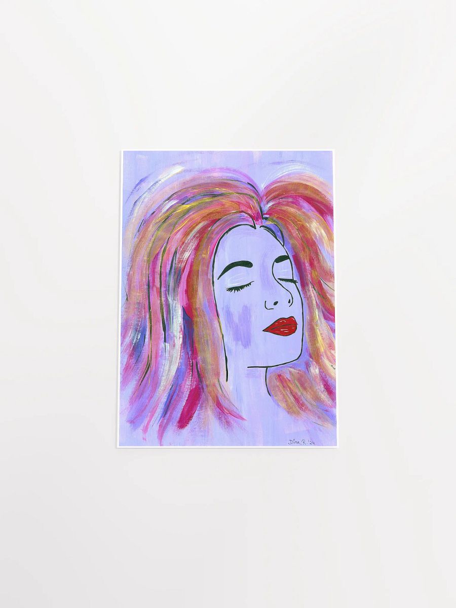 Dreaming Girl - (art by Dina R.) - acrylic painting picture - Enhanced Matte Paper Poster (in) product image (15)