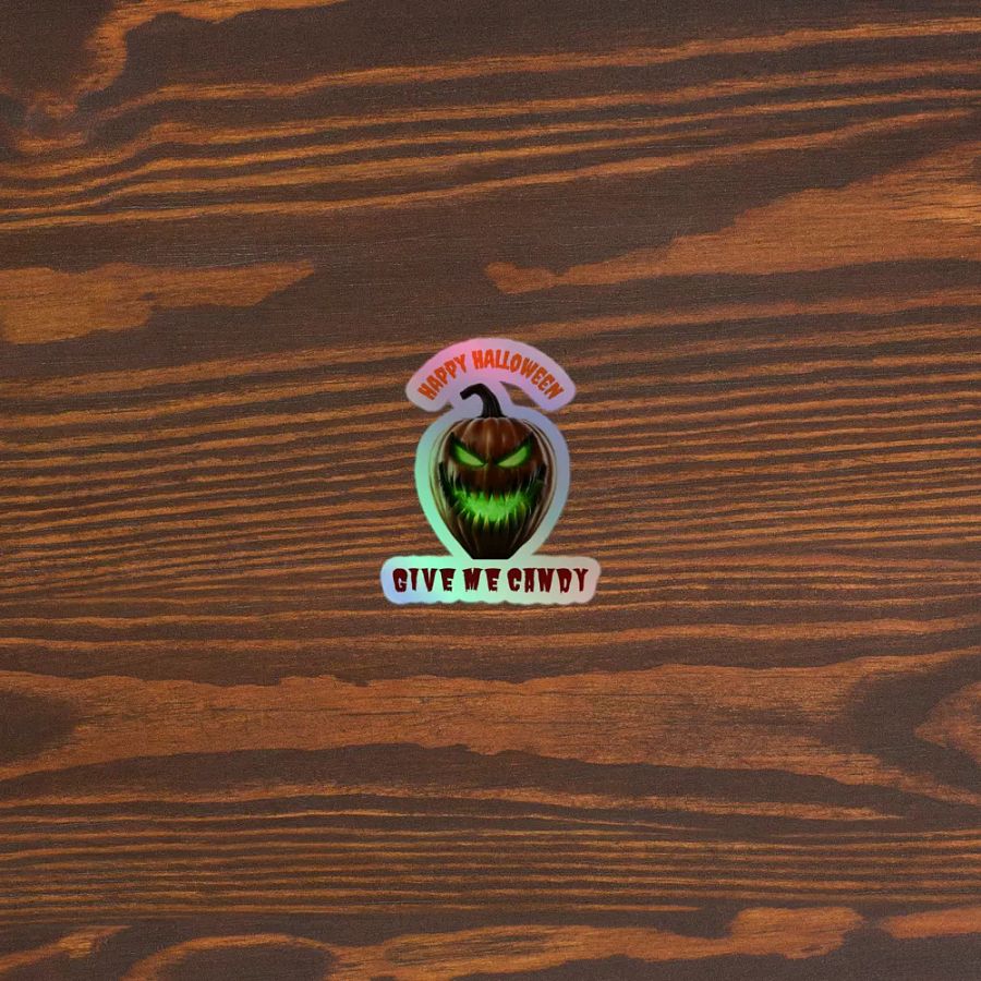 Happy Halloween Give Me Candy holographic stickers product image (5)