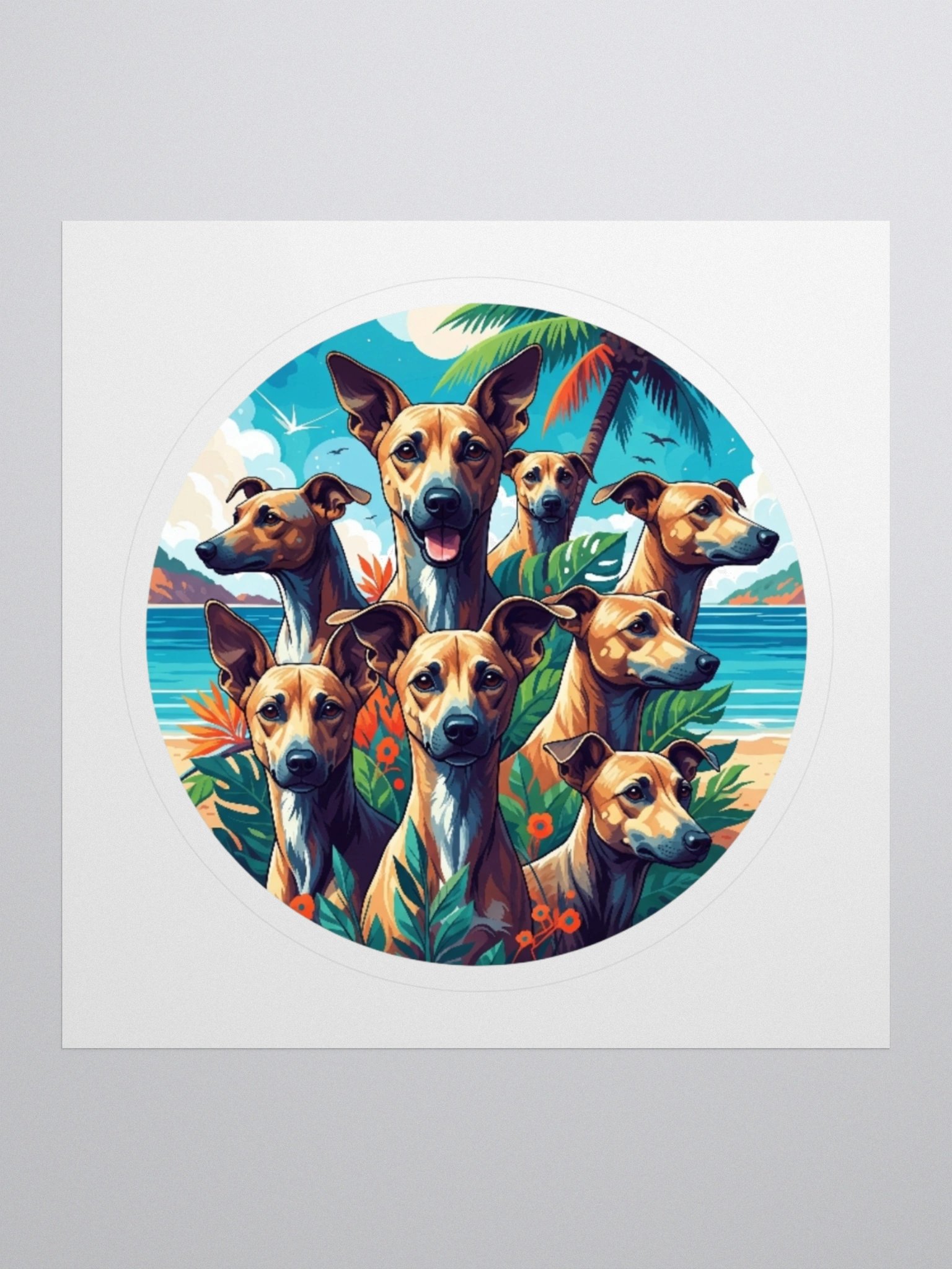 Tropical Potcake Dog Squad Sticker product image (1)