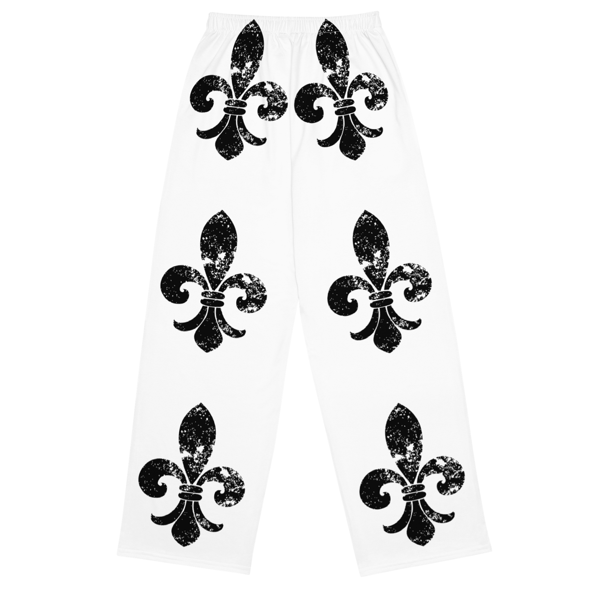 Distressed Fleur-de-lis Unisex Wide-Leg Pants product image (2)