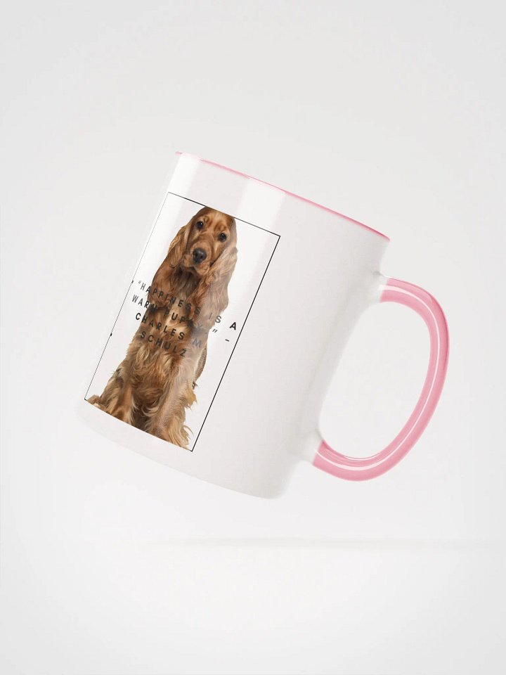 Spaniel Dog Ceramic Mug with Pink Handle and Interior product image (2)