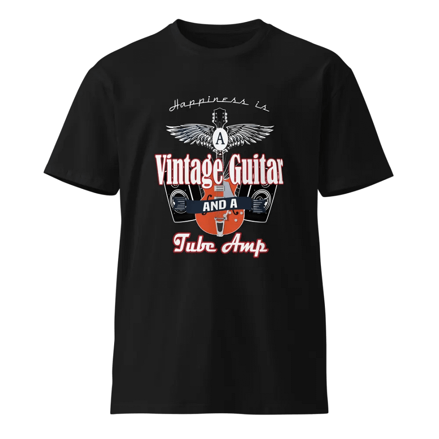 A Vintage Guitar And Tube Amp Unisex Premium T-Shirt product image (1)