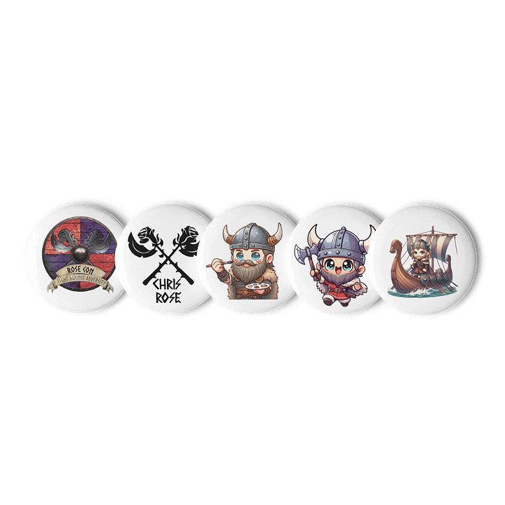 Rose Con Shield Pin Buttons Set product image (1)