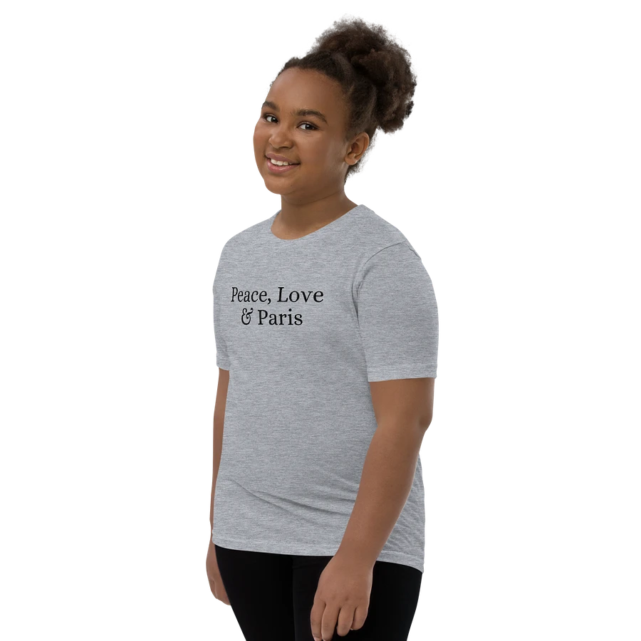 Peace, Love and Paris Youth T-Shirt | Black Ink product image (84)