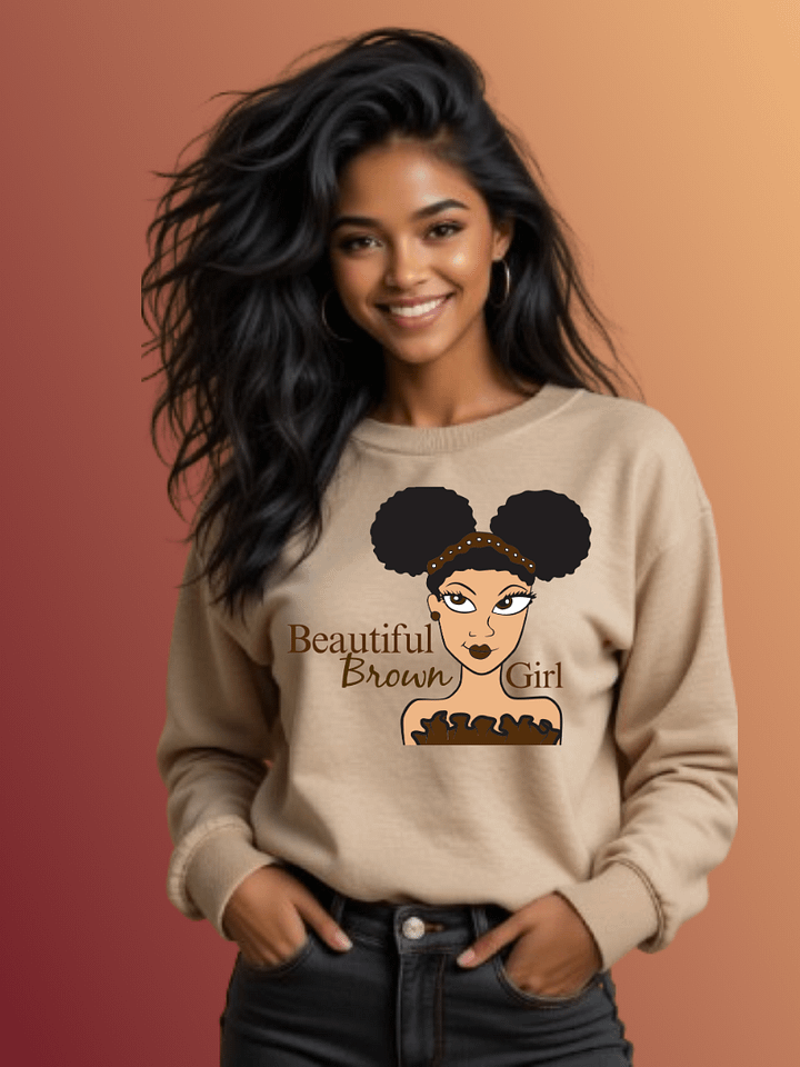 Cream Beautiful Brown Girl Sweatshirt product image (1)