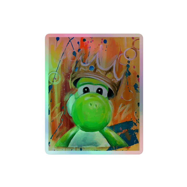 Green Dinosaur Rapper Parody Holographic Sticker product image (2)
