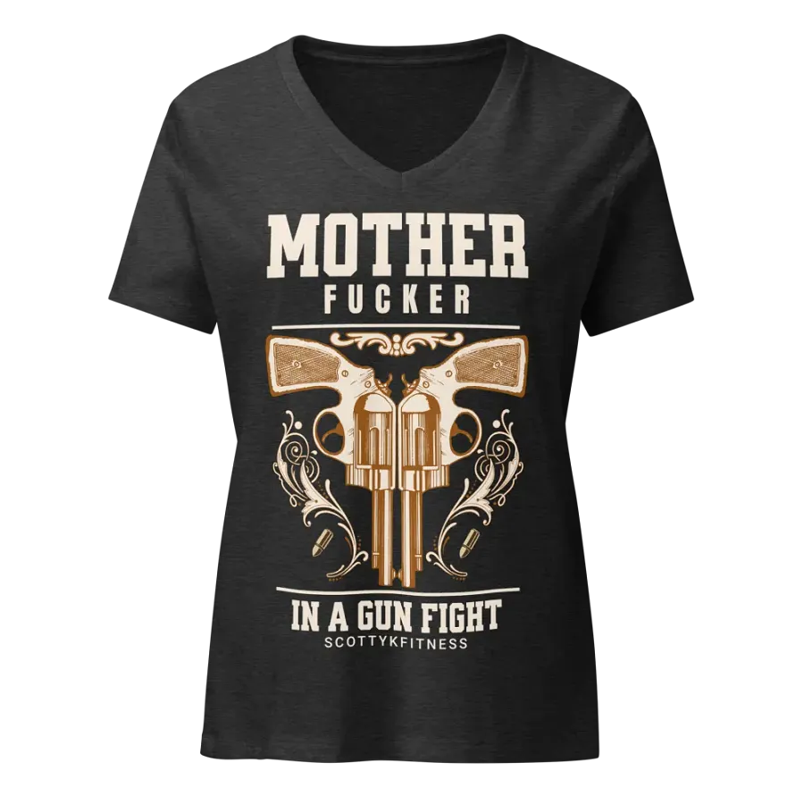 MF in a Gun Fight Women's V-Neck product image (3)