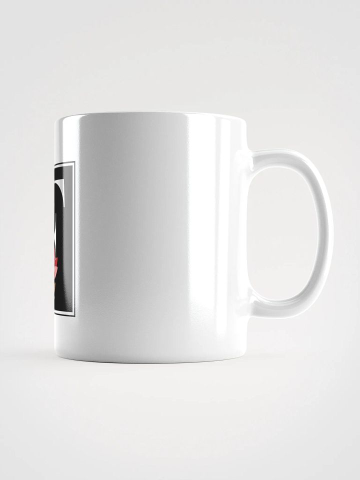 Elegant Floral Letter F White Glossy Mug product image (1)