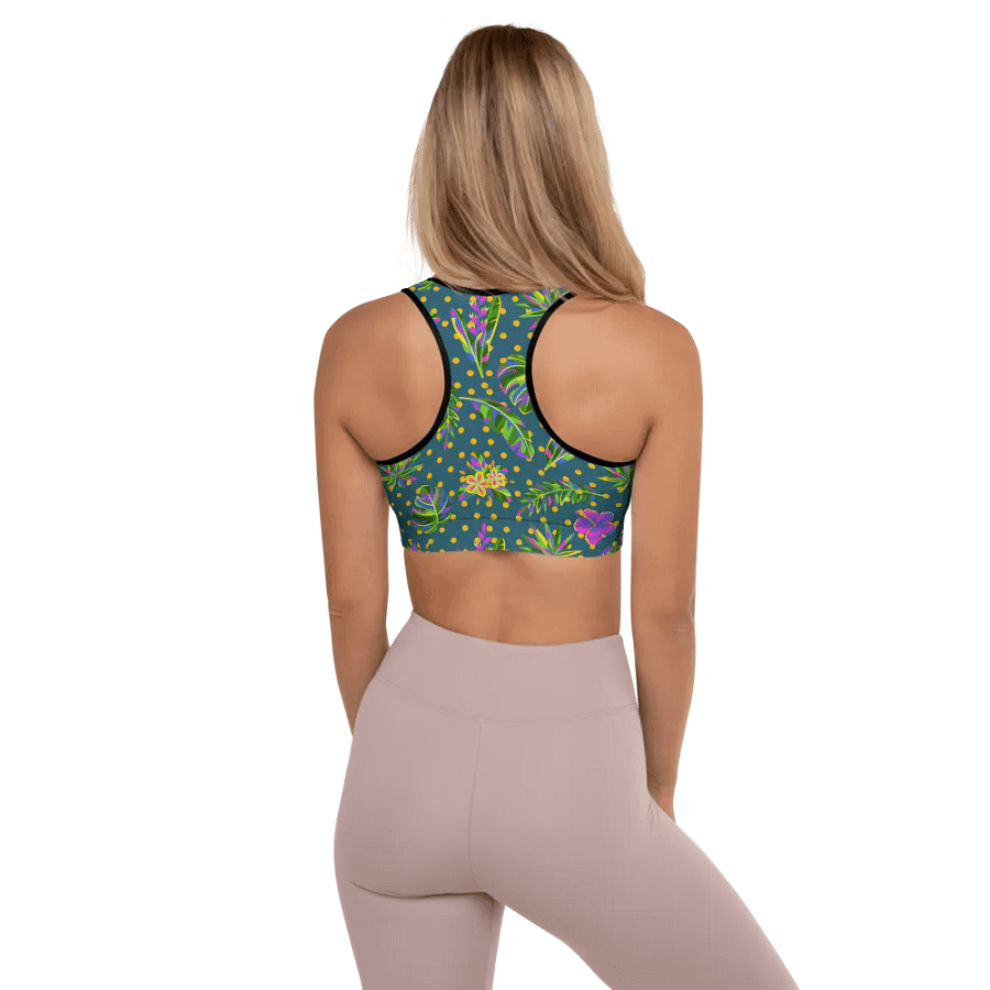 Green All-Over Print Padded Sports Bra product image (8)