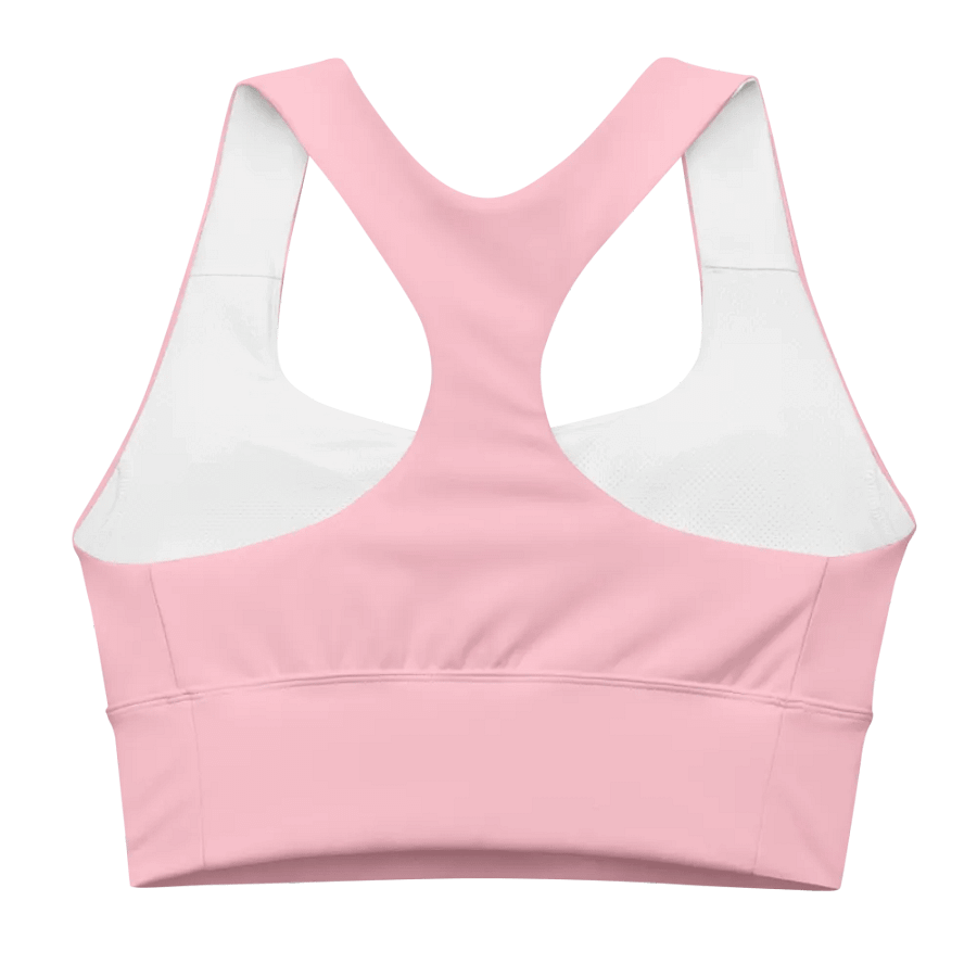Plain Color Pink Longline Sports Bra product image (6)