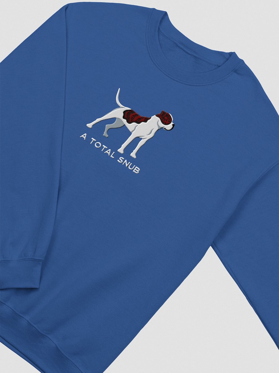 A Total Snub Sweatshirt (Embroidered) of an American Bulldog(Brindle & White) product image (12)