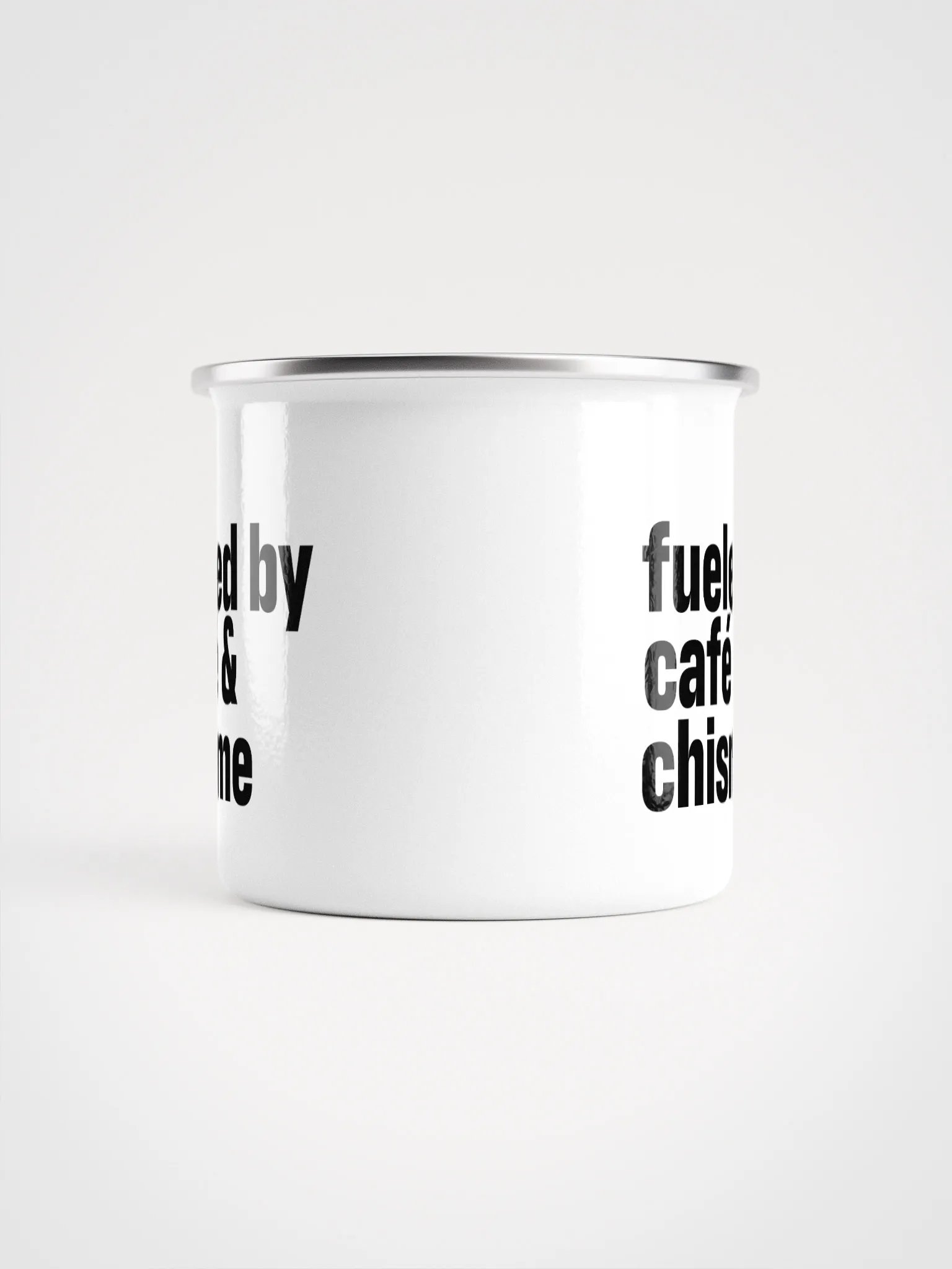 Fueled by Café & Chisme Enamel Mug product image (2)