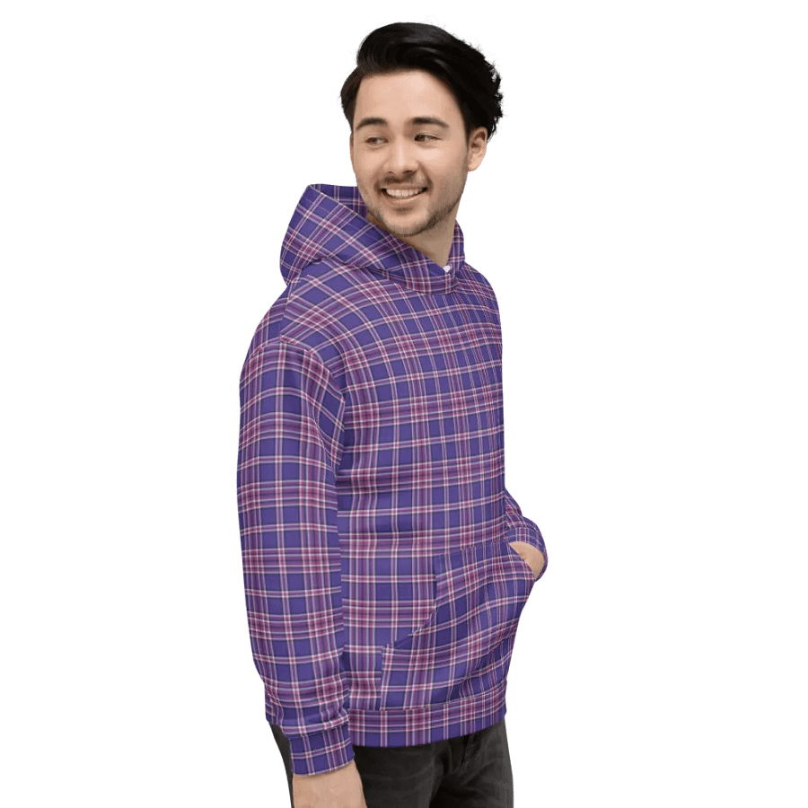 Purple Orchid and Violet Plaid Hoodie product image (4)
