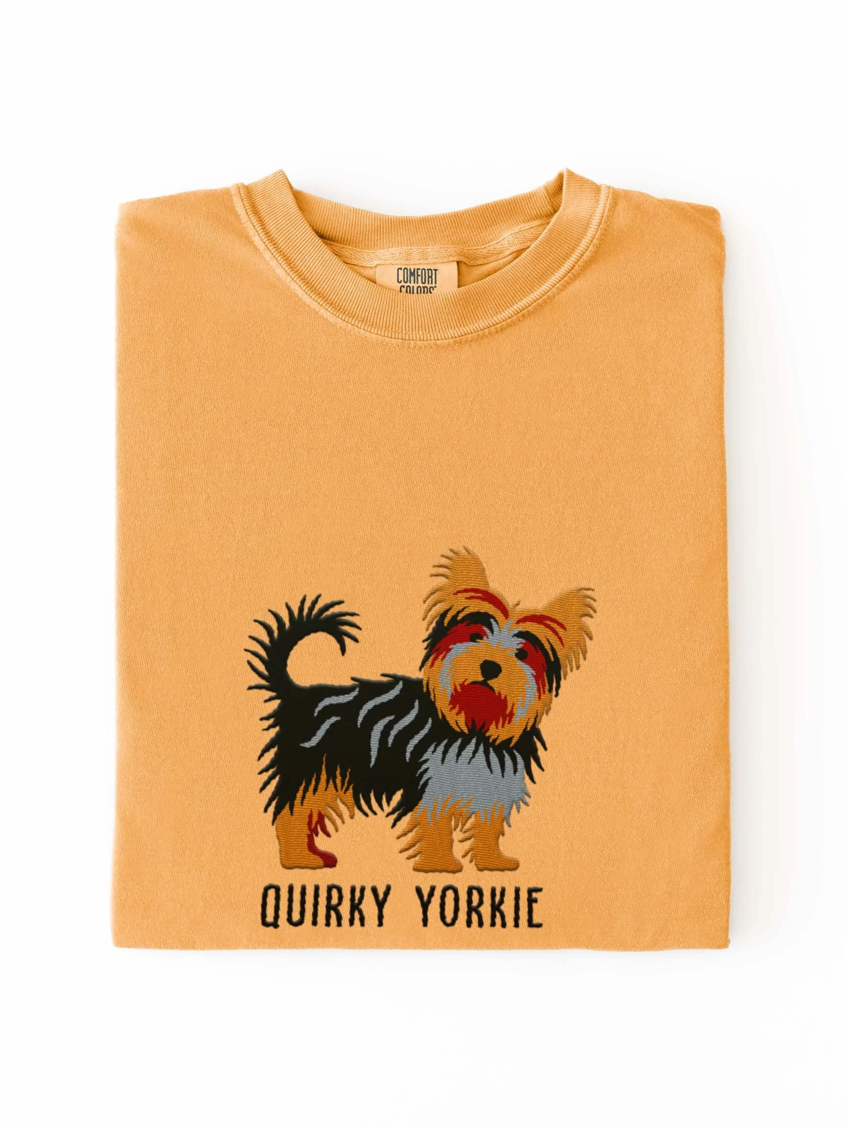 Quirky Yorkie T-Shirt(Embroidered) of a Yorkshire Terrier product image (1)