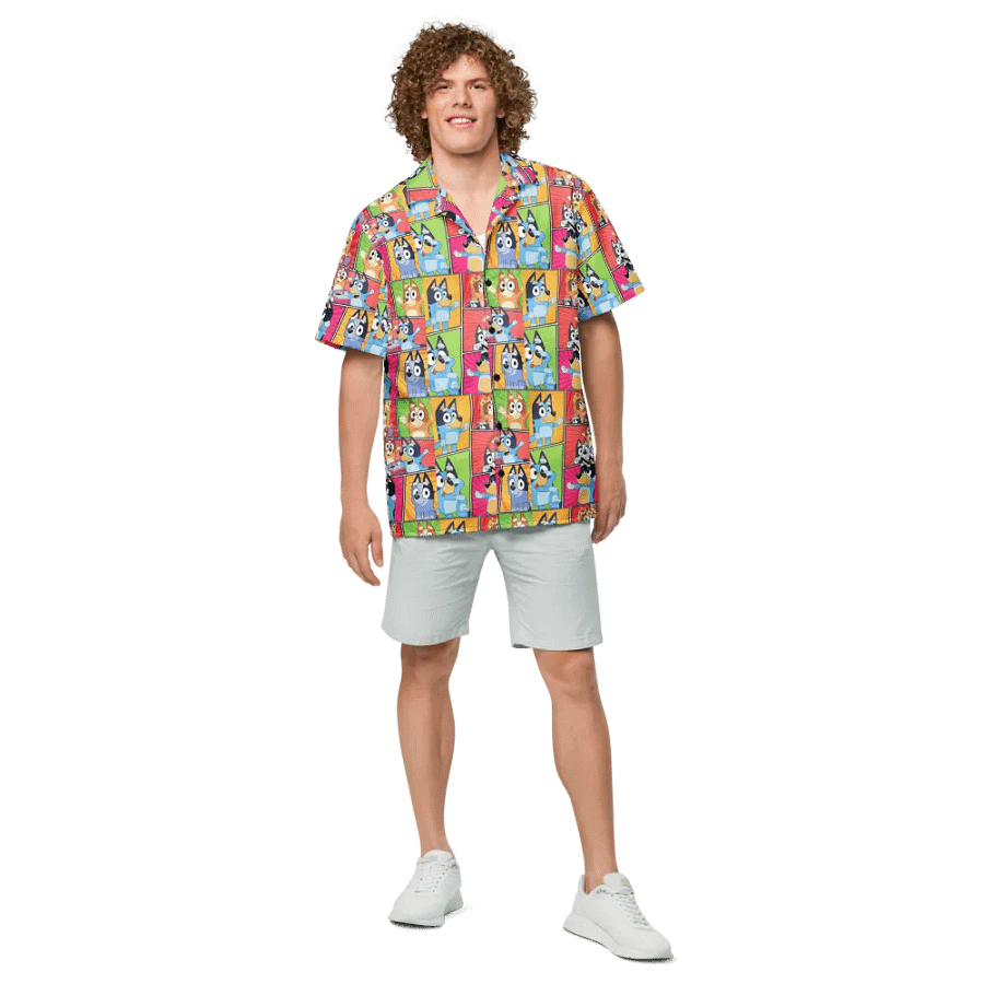 Aussie Heeler Design _ CoachShawStudio's Streetwear Shirt _ Custom Unisex Short Sleeve Button Down Shirt product image (4)