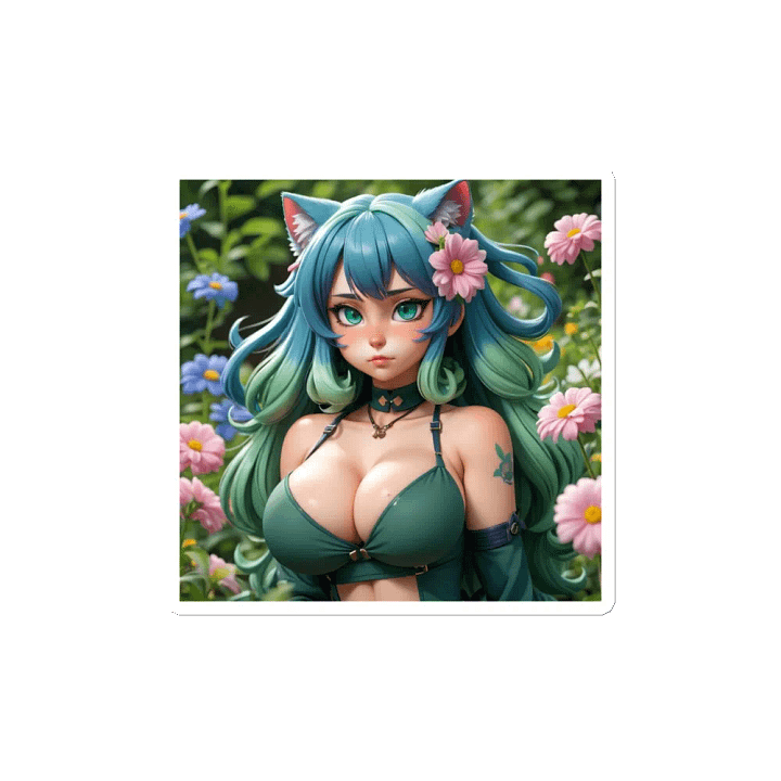 Teal-Haired Cat Girl Magnet Set product image (2)