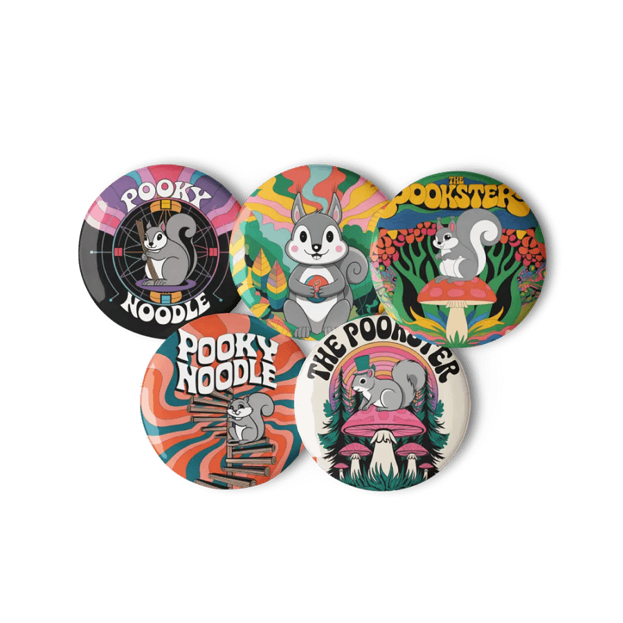 Original Pooky Artwork Buttons: Set of Five -G product image (3)