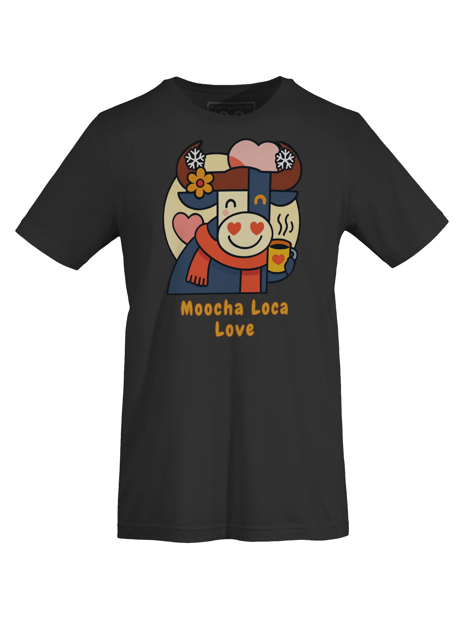 Moocha Loca Love – Cozy Bull T-Shirt with Heart Eyes & Cocoa Mug by M-Art and Design product image (57)