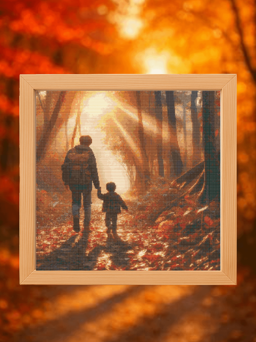 Fathers Walk Cross Stitch Pattern product image (1)